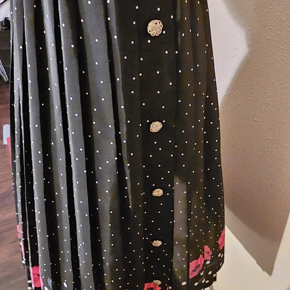 Leslie Fay Black Dress with Pink Floral Details - Picture 3 of 4